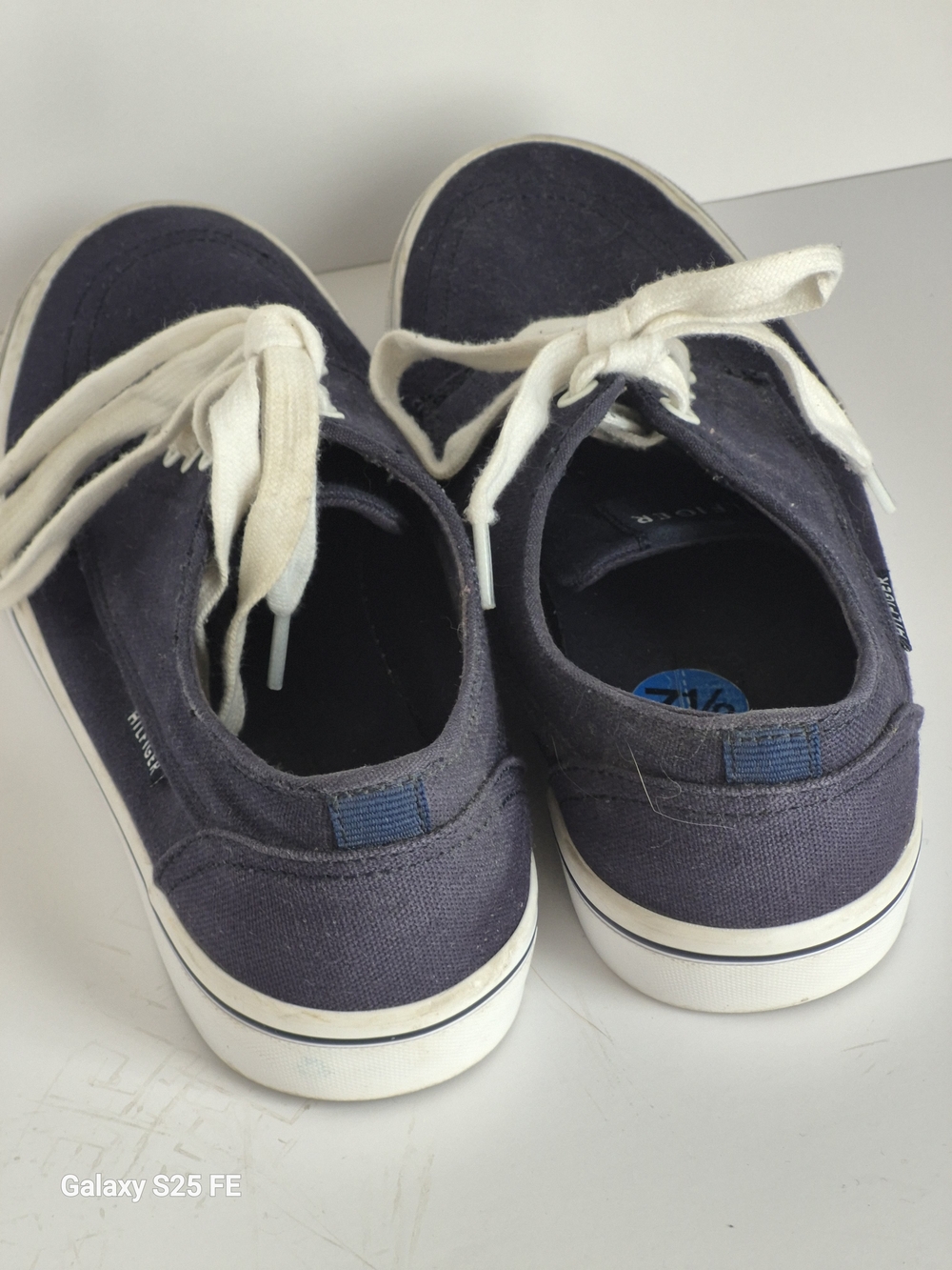 Classic Canvas Lace-Up Sneakers with a Navy Stripe On Soles - Picture 8 of 12